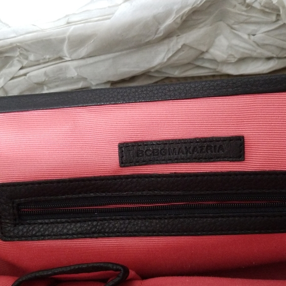 NWT BCBGMaxazria black and white stripe canvas bag - Picture 6 of 8